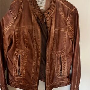 Stoosh Brown Vegan Leather Jacket